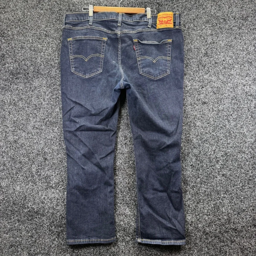 Levis 541 Athletic‎ Taper Jeans Mens 44x30 Dark Wash Blue Denim Stretch